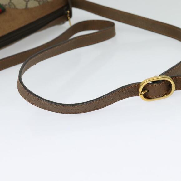 GUCCI GG Supreme Web Sherry Line Bag Pvc Beige Gold 89 02 018 - Picture 7 of 16